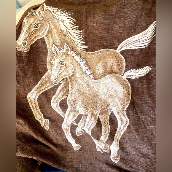Other - Biederlack | Vintage | Fleece Blanket | Big/Little Two Horses | Very Good Cond